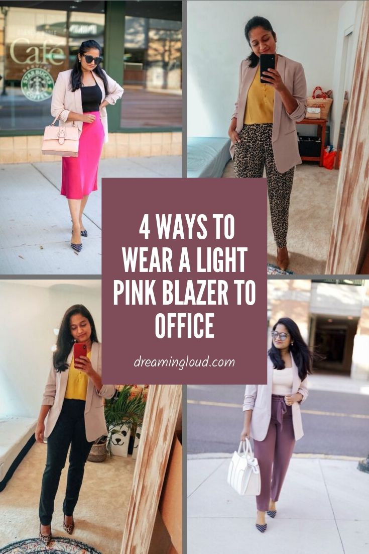 blush pink blazer outfit