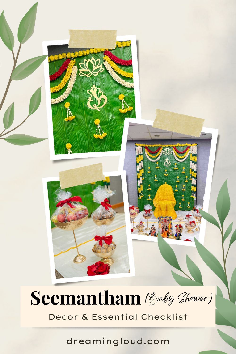 Traditional Telugu Seemantham (Baby Shower) Decor And Celebrations In USA by Top Indian Mom Blogger Dreaming Loud