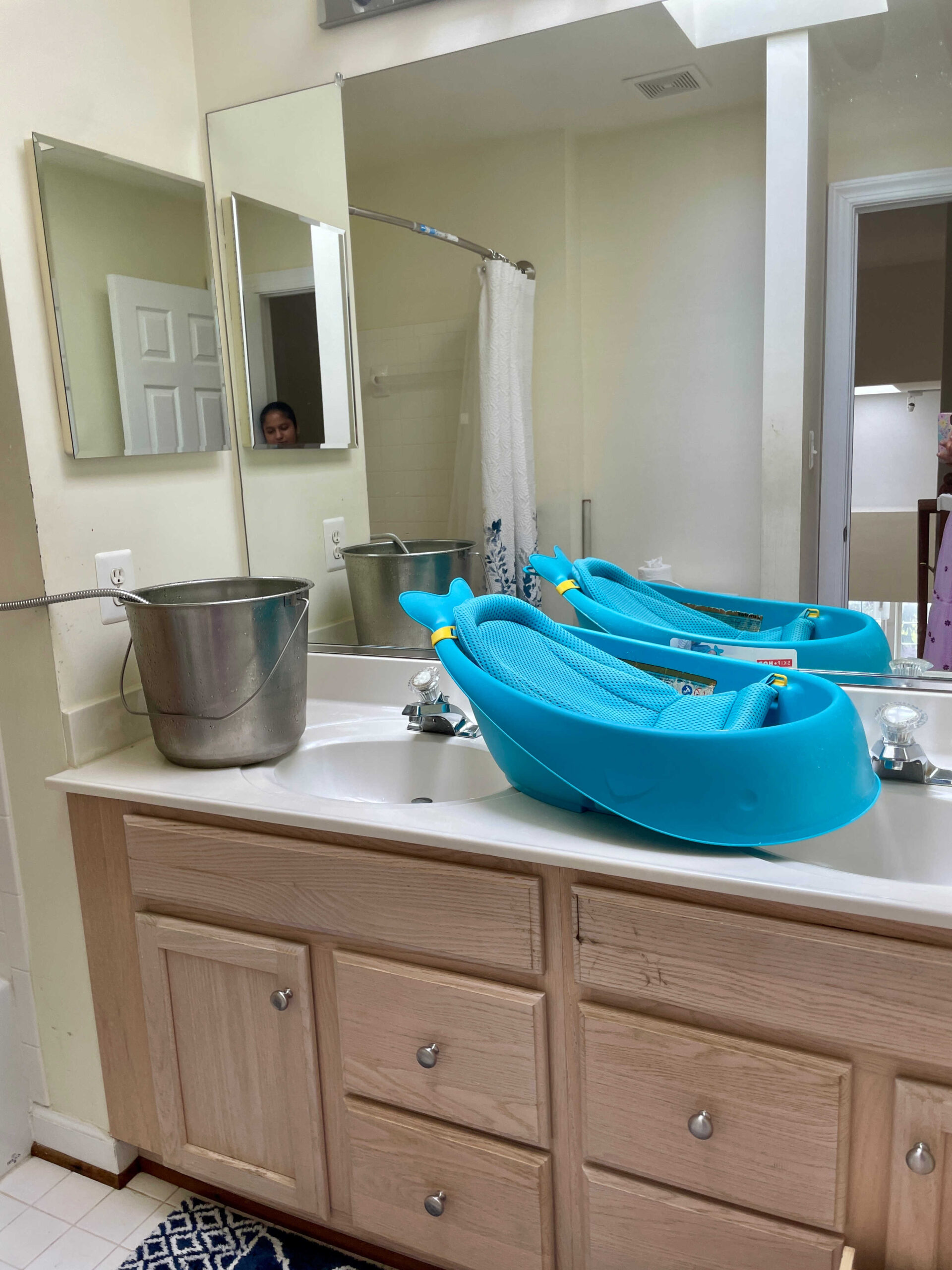 The Best Natural Baby Bath Routine for Eczema-Prone Skin 7-Skip Hop Moby Smart Sling 3-Stage Baby Bath Tub by Top Us mom Blogger Dreaming Loud