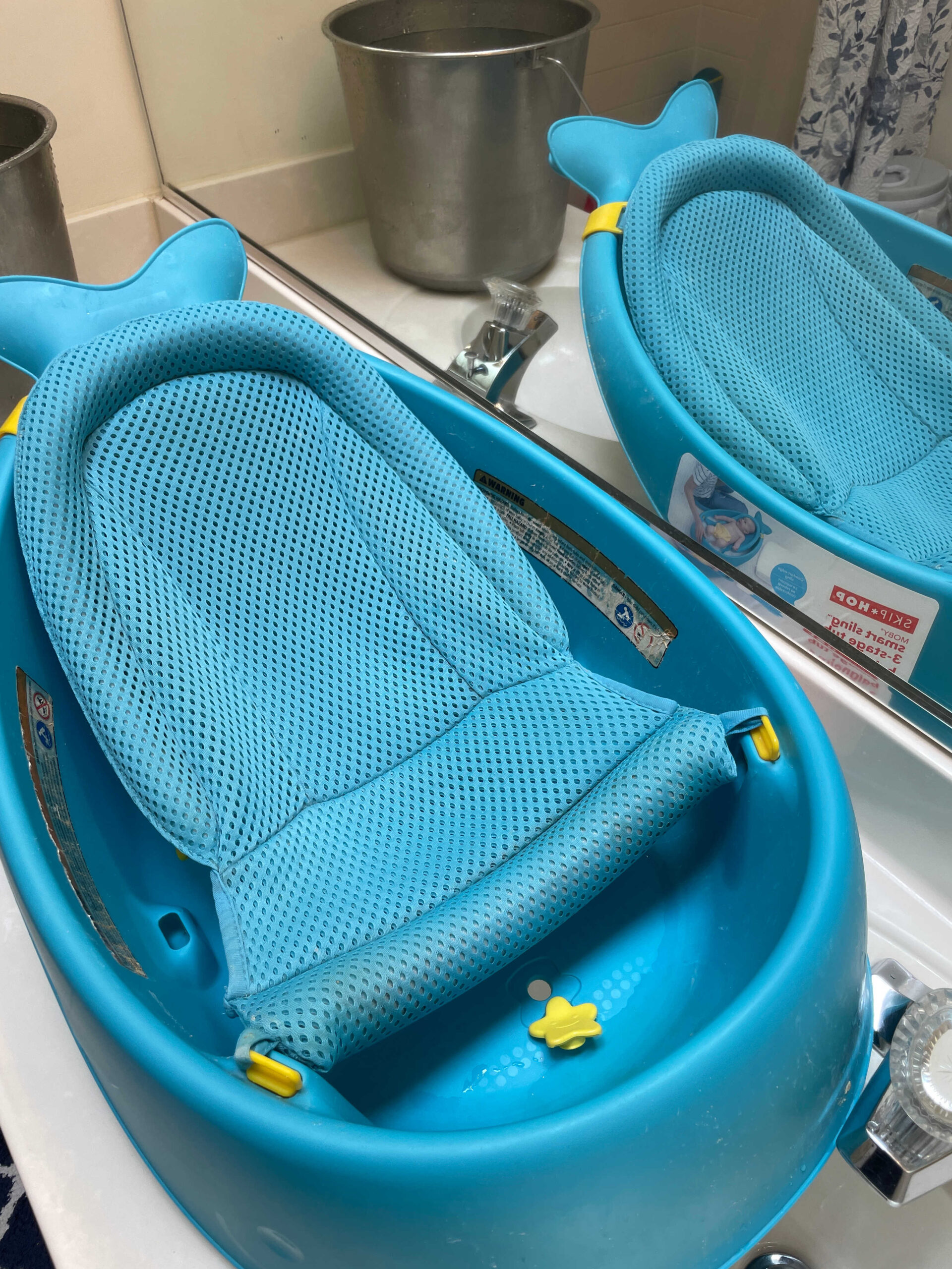 The Best Natural Baby Bath Routine for Eczema-Prone Skin 7-Skip Hop Moby Smart Sling 3-Stage Baby Bath Tub by Top Us mom Blogger Dreaming Loud