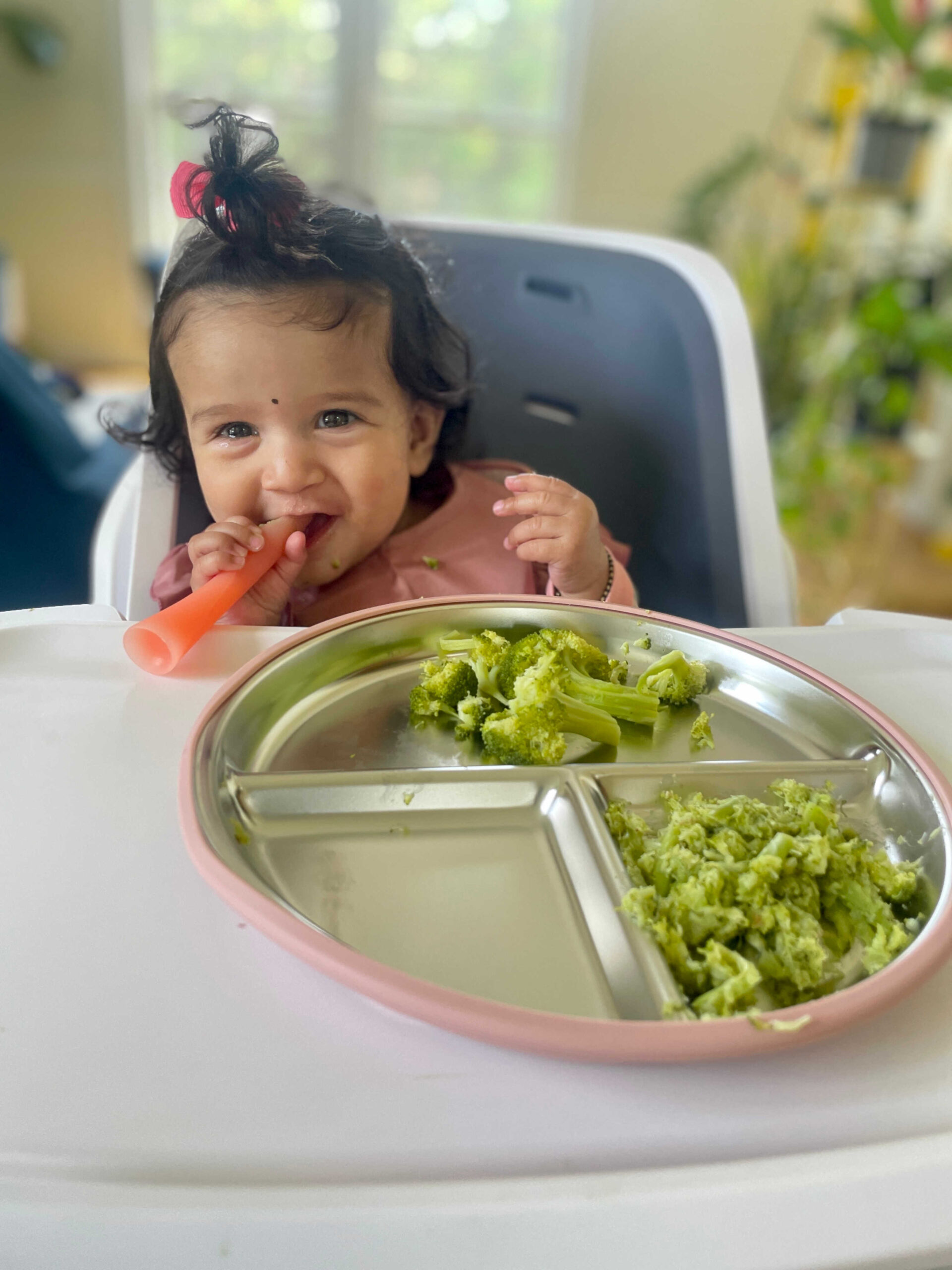 6 Month Baby-Led Weaning Meal Ideas Week 1 - Baby First Food Broccoli by Top US Mom Blogger Dreaming Loud