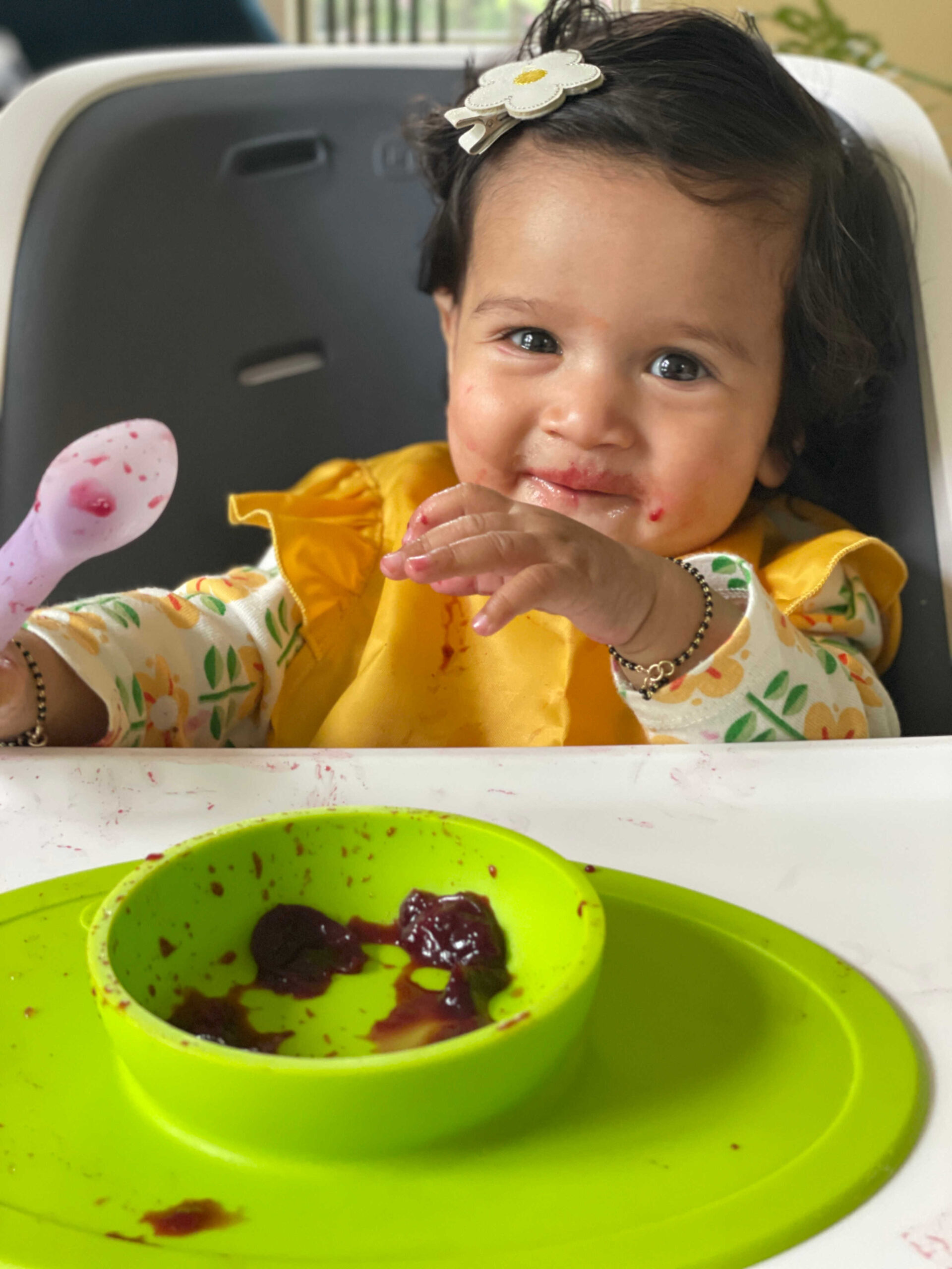 6 Month Baby-Led Weaning Meal Ideas Week 1 - Baby First Food Cherry by Top US Mom Blogger Dreaming Loud