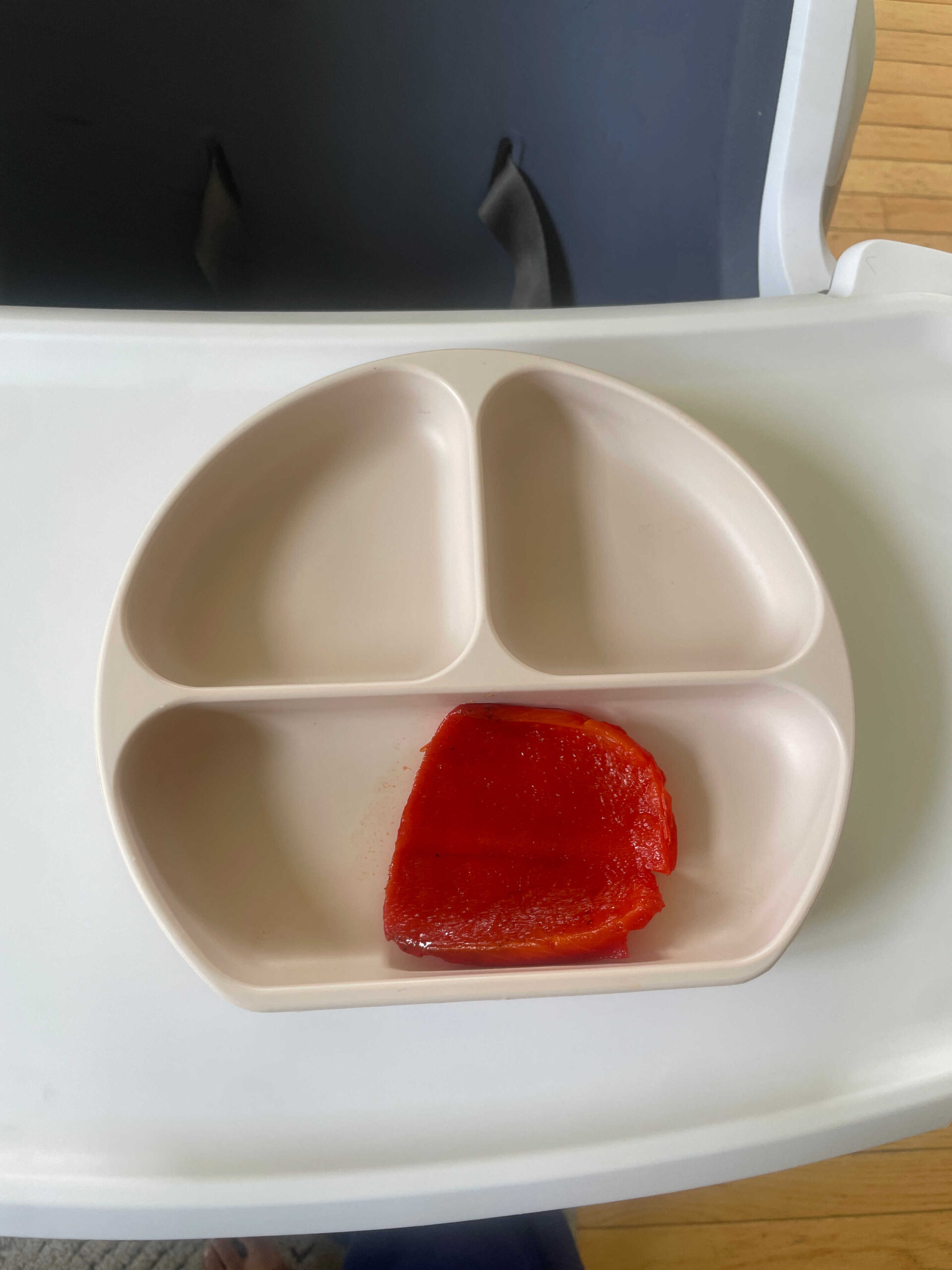 6 Month Baby-Led Weaning Meal Ideas Week 2 - Roasted Bell Pepper for Babies by Top US Mom Blogger Dreaming Loud