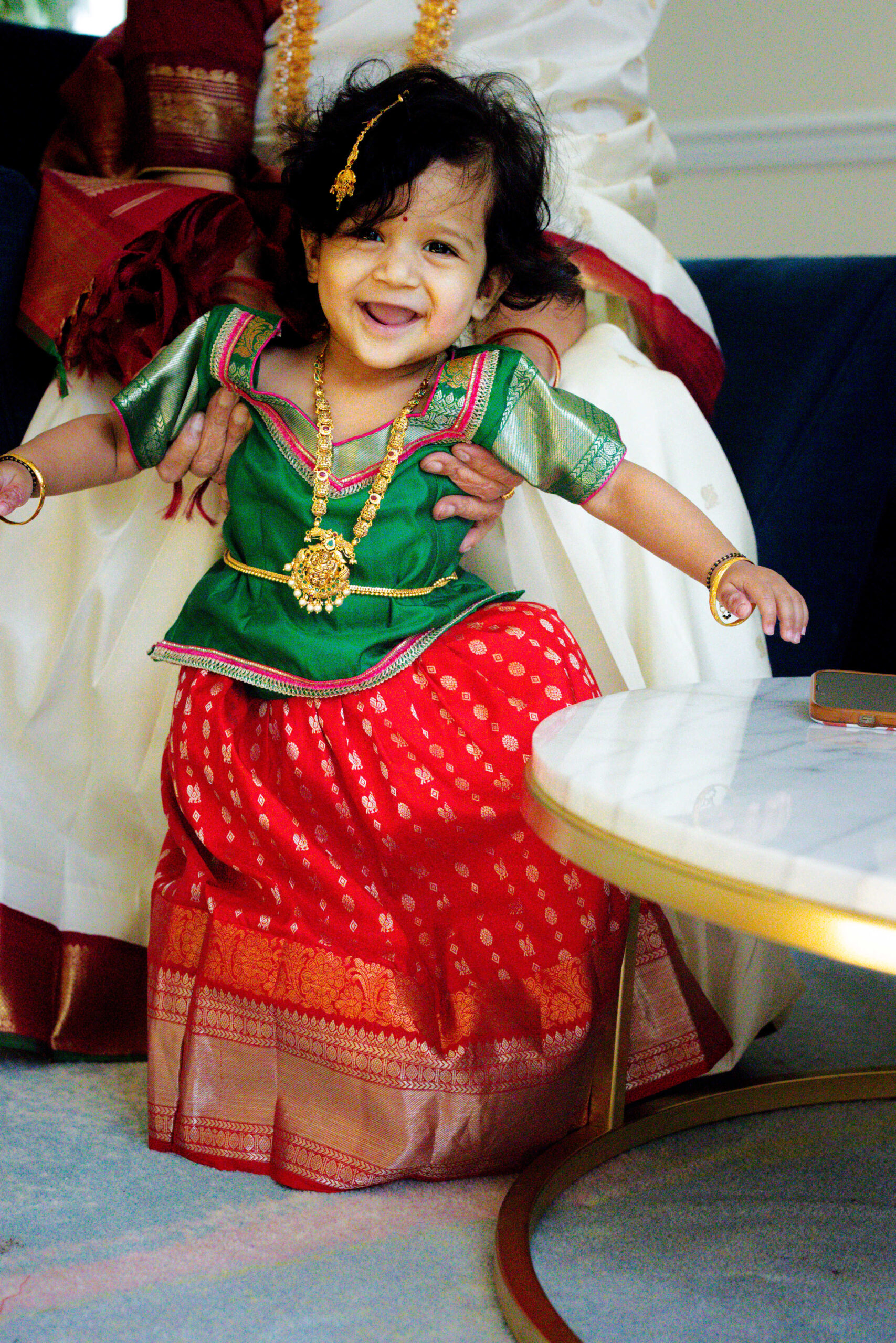 Baby Girl Kanchi Pattu Pavada or Pattu Langa Designs by Top US Mom Blogger Dreaming Loud