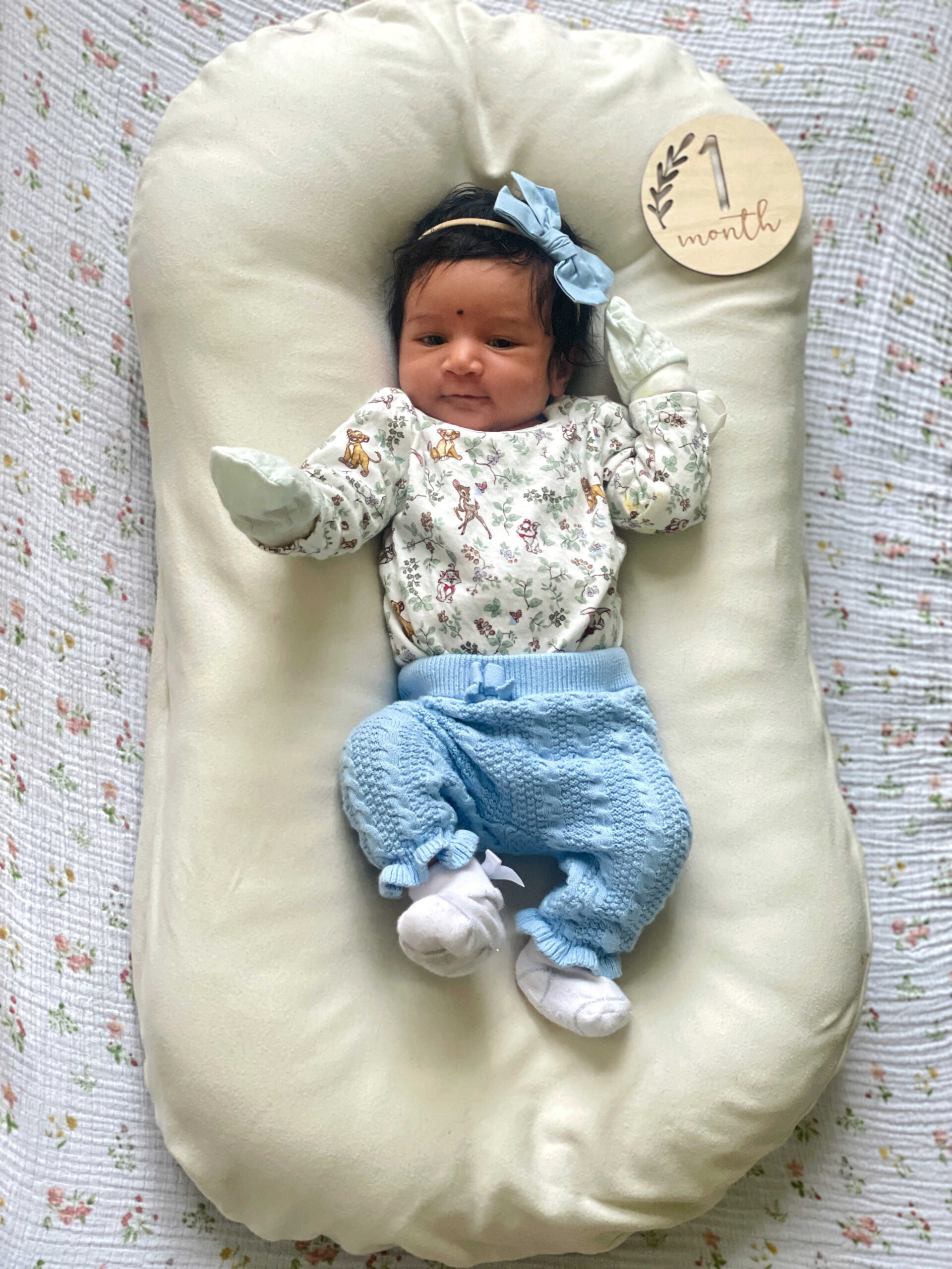 Baby  Girl Monthly Milestone Pictures at Home- Month 1