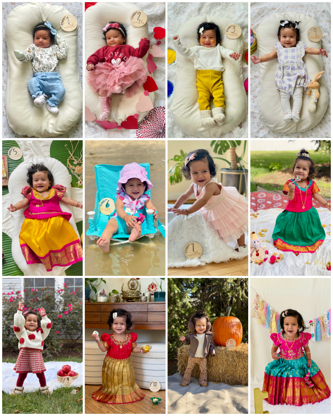 Baby Girl Monthly Milestone Pictures_ How To Capture The Sweet First Year at Home by Top US Mom Blogger Dreaming Loud