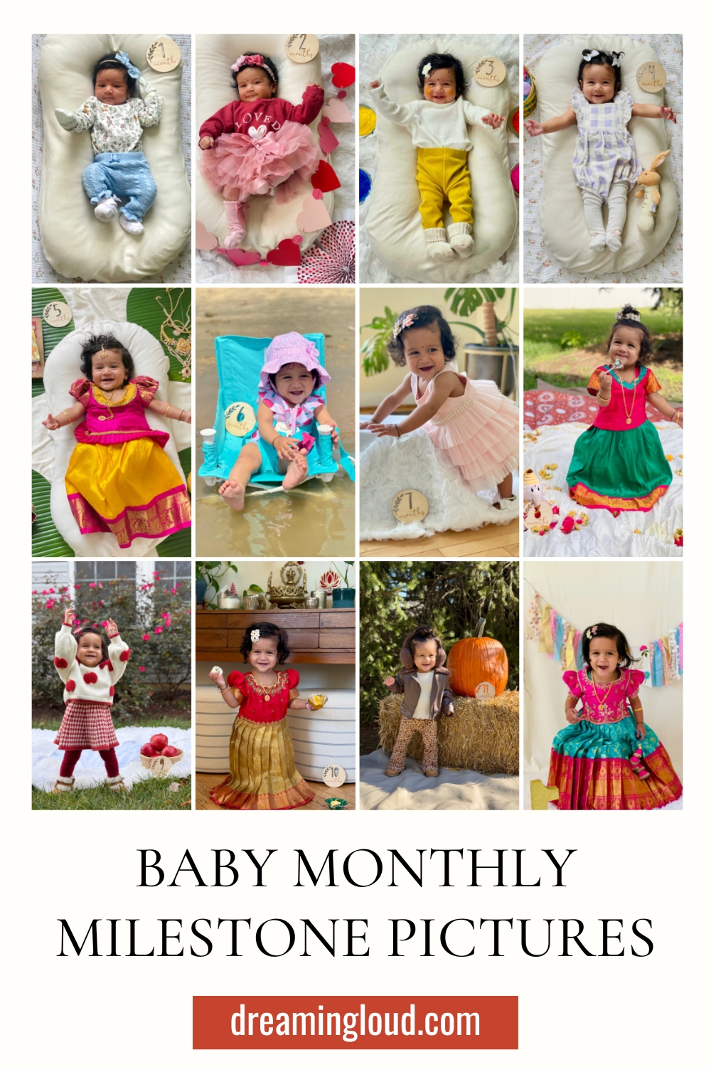 Baby Girl Monthly Milestone Pictures_ How To Capture The Sweet First Year at Home by Top US Mom Blogger Dreaming Loud
