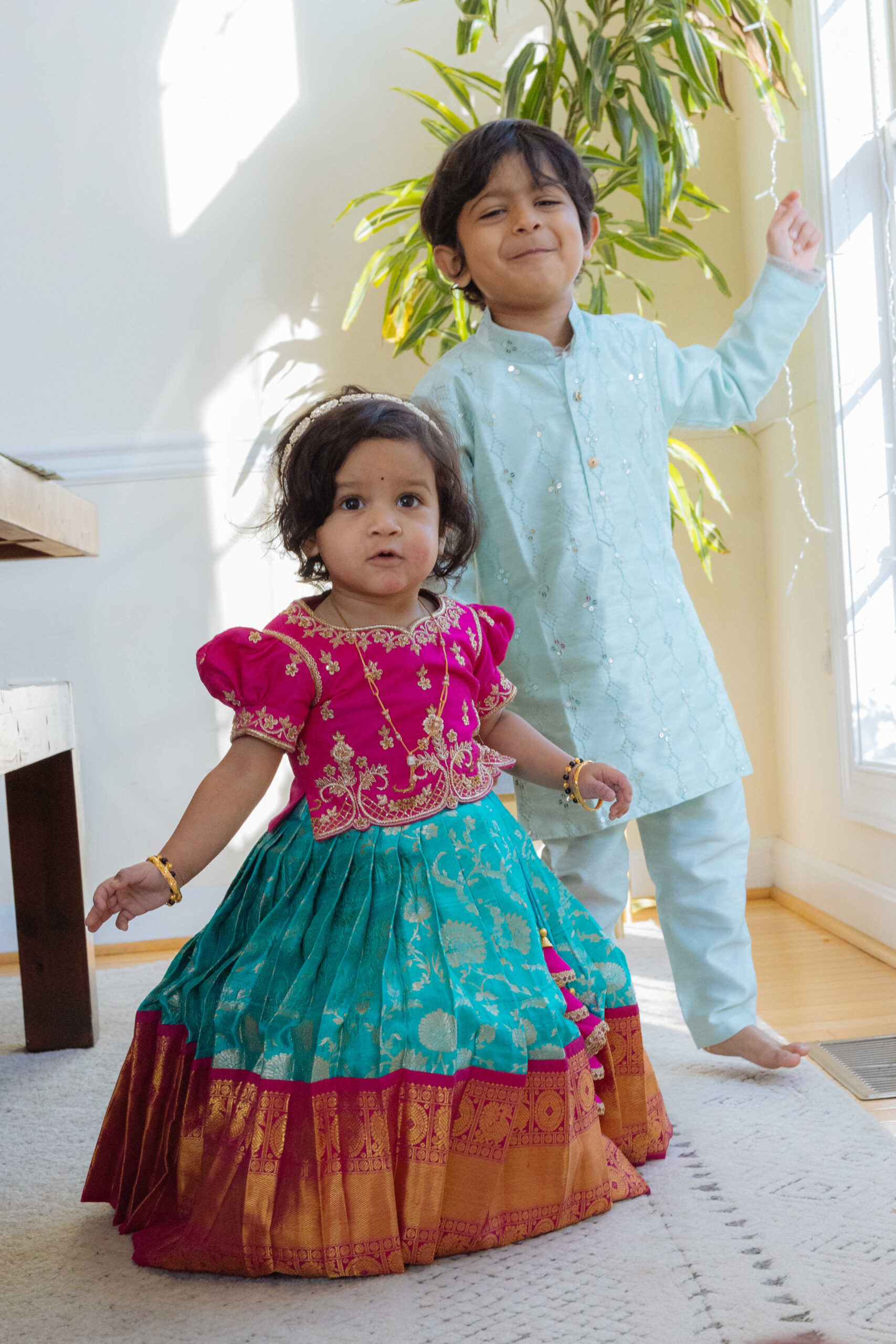 The Cutest First Birthday Dresses - Baby Girl Pattu Langa Designs by Top US Mom Blogger Dreaming Loud