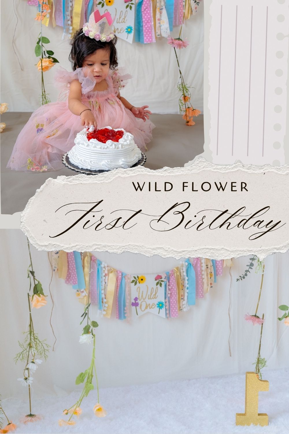 Wildflower First Birthday-Simple DIY Decor Ideas For Cakesmash by Top US Mom Blogger Dreaming Loud