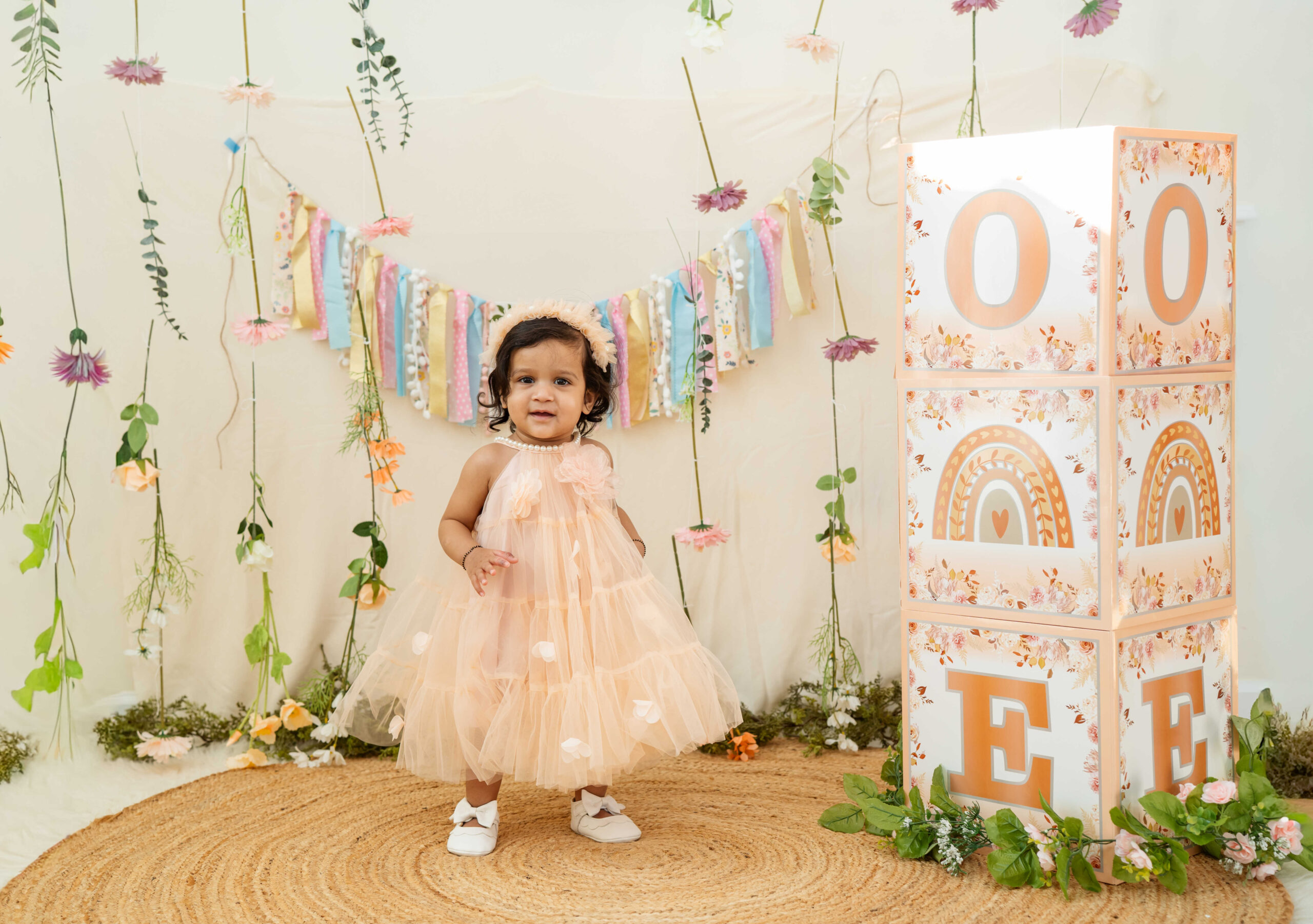 Wildflower First Birthday-Simple DIY Decor Ideas For Cakesmash - Birthday Tulle dress by Top Us Mom Blogger Dreaming Loud