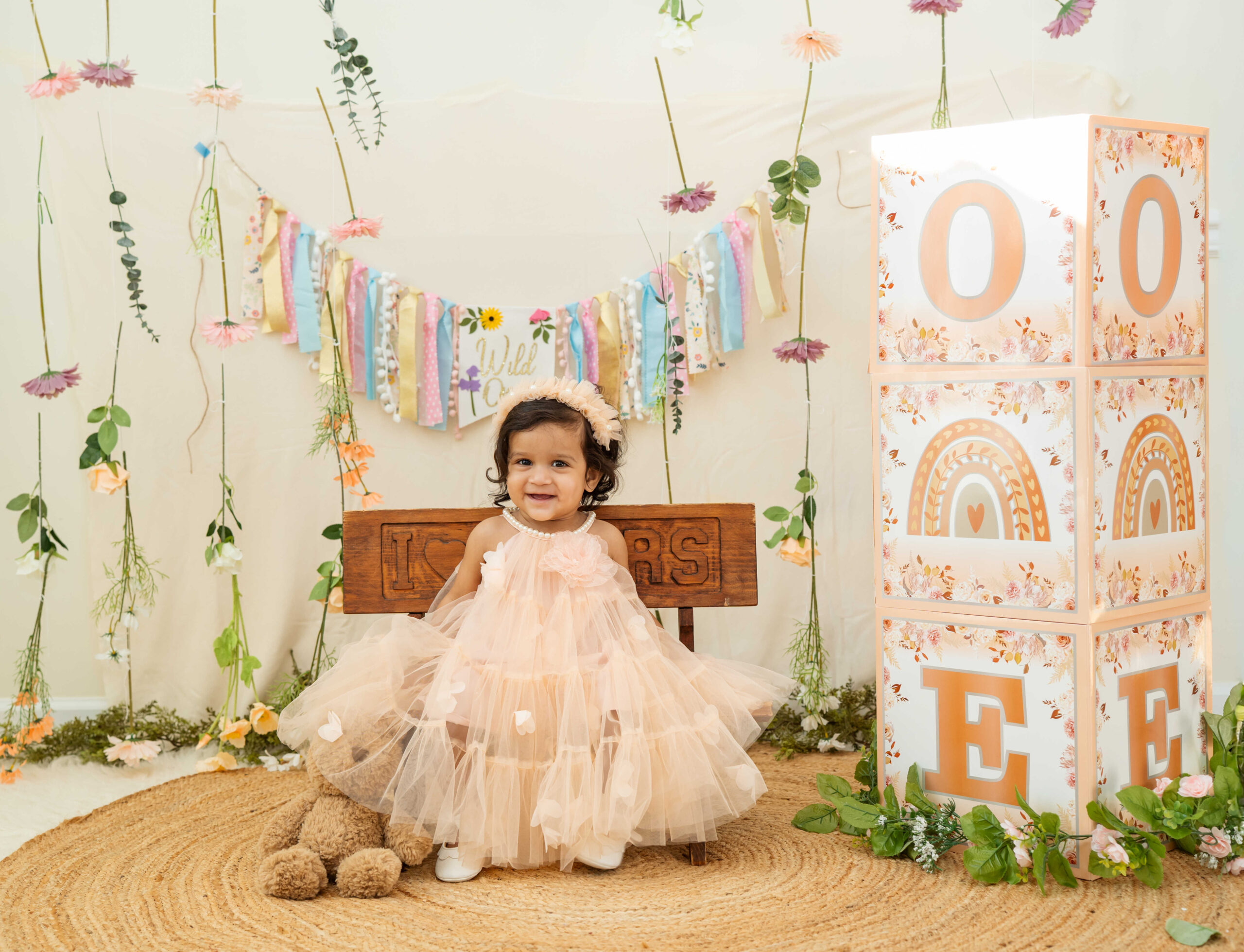 Wildflower First Birthday-Simple DIY Decor Ideas For Cakesmash - Birthday Tulle dress by Top Us Mom Blogger Dreaming Loud