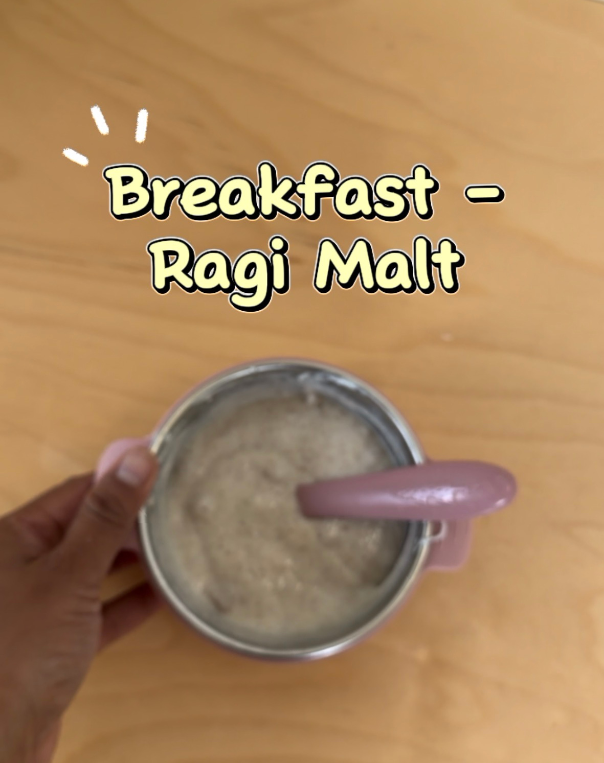 What My 1 Year Old Ate in a Day - Easy Indian Meals for Busy Moms (Week 1)- Ragi malt for babies recipe by Top US Mom Blogger Dreaming Loud