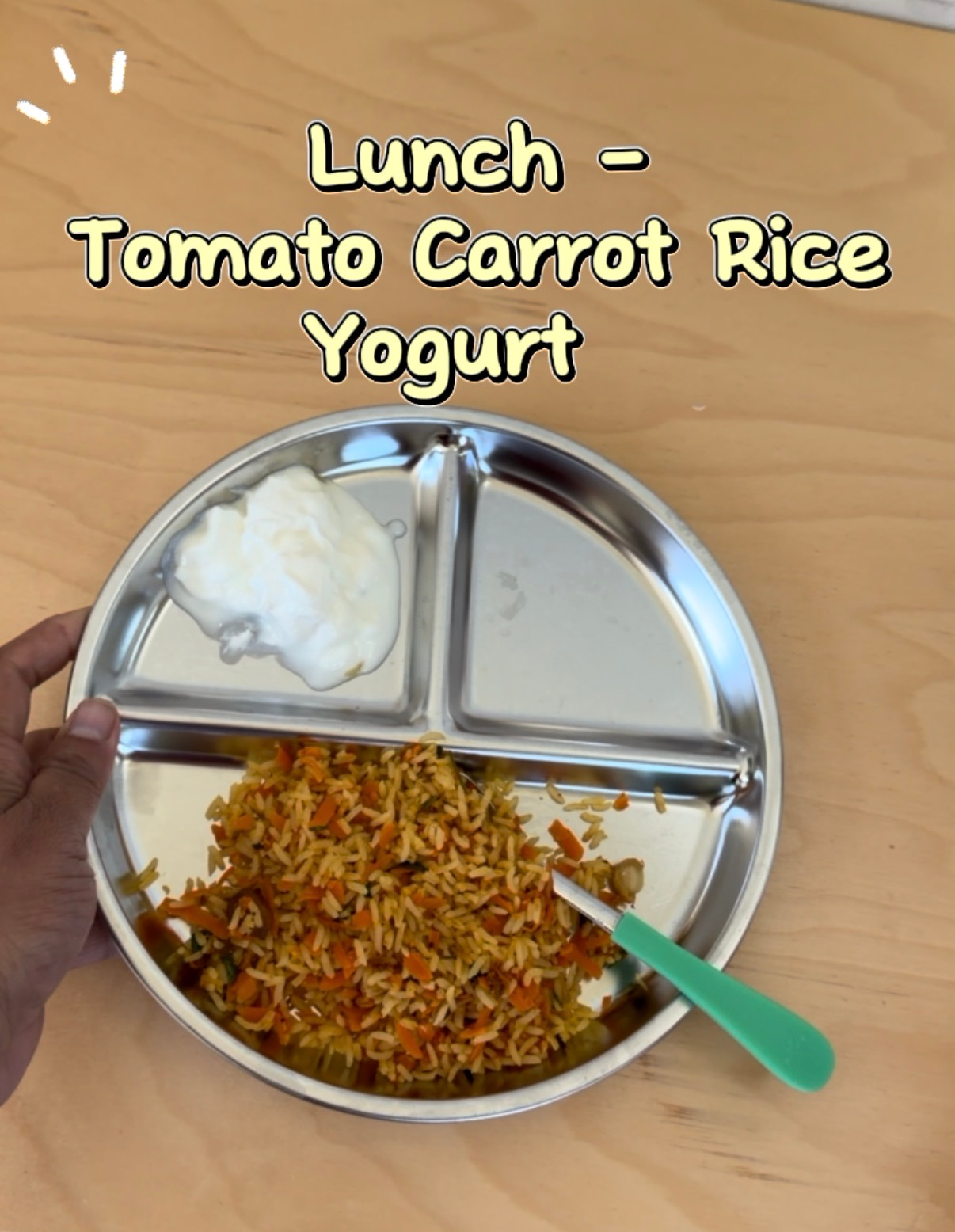 What My 1 Year Old Ate in a Day - Easy Indian Meals for Busy Moms (Week 1)- Tomato Carrot Rice Recipe by Top US Mom Blogger Dreaming Loud