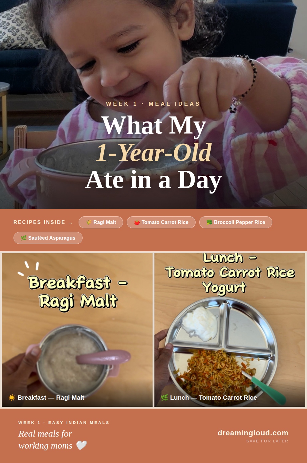 What My 1 Year Old Ate in a Day by top US Mom Blogger Dreaming Loud