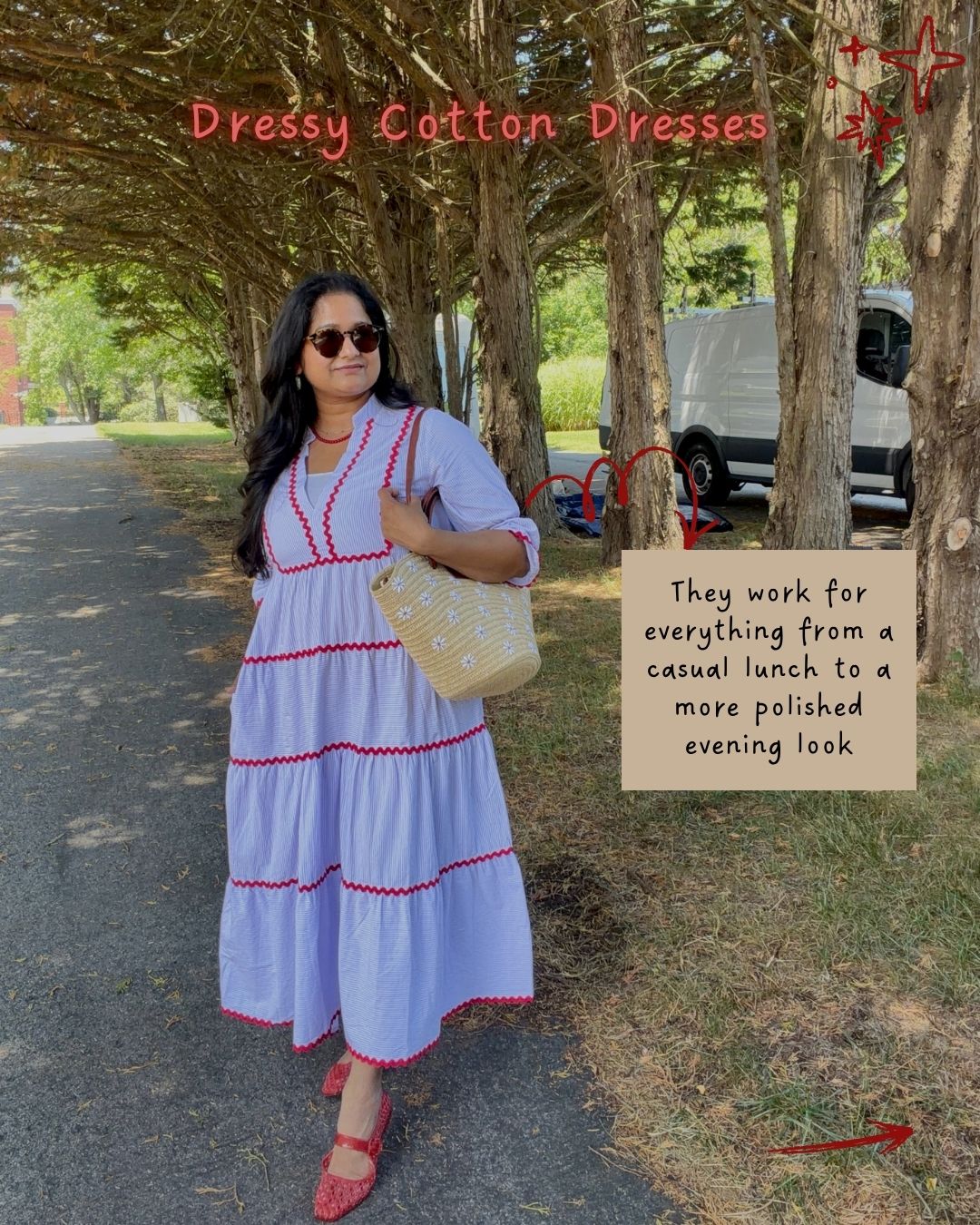 Practical Mom Summer Vacation Outfit Formulas- Wearing Amazon Cotton Dress by Top US Mom Blogger Dreaming Loud