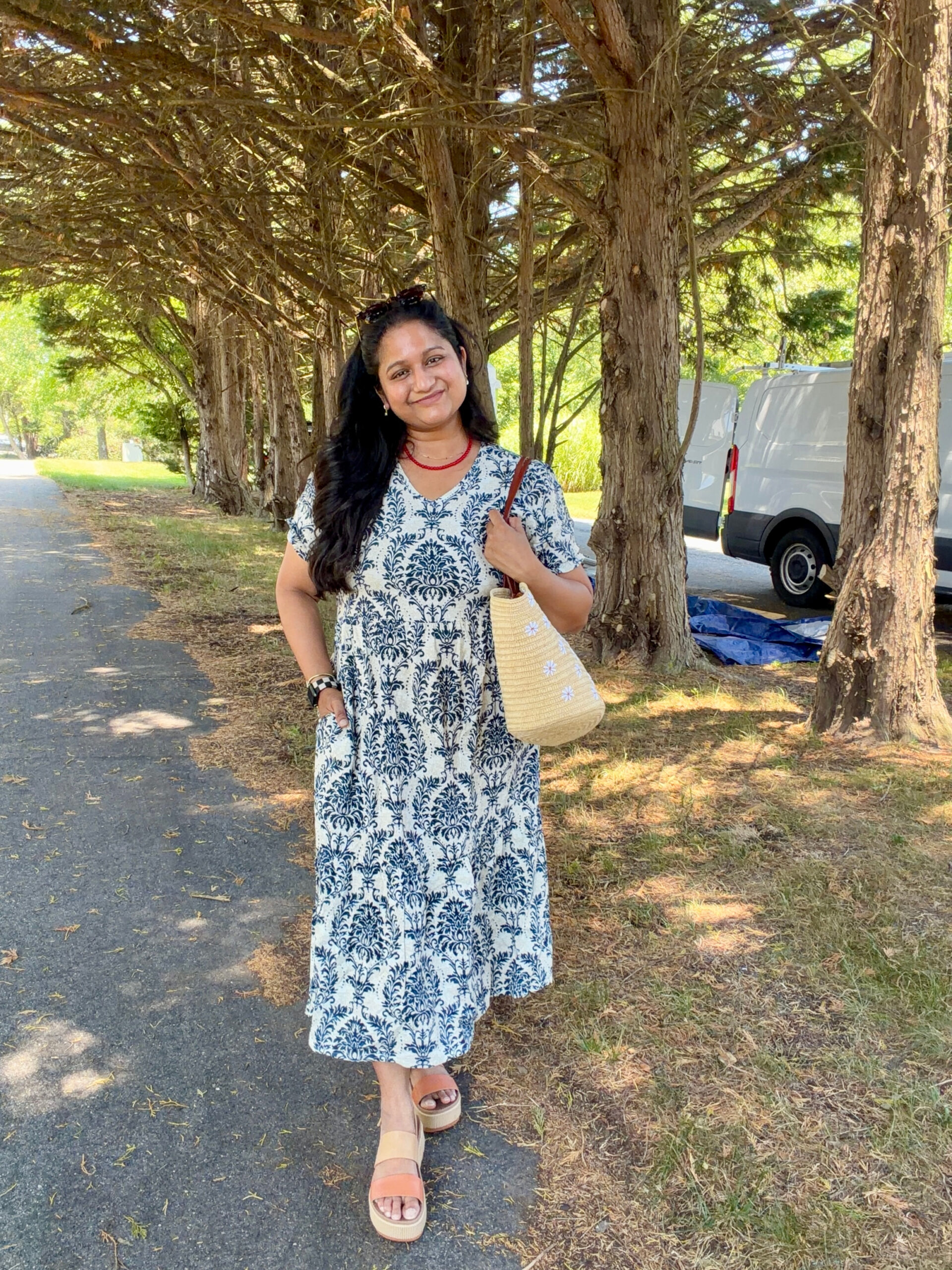 Practical Mom Summer Vacation Outfit Formulas- Wearing Amazon Cotton Dress by Top US Mom Blogger Dreaming Loud