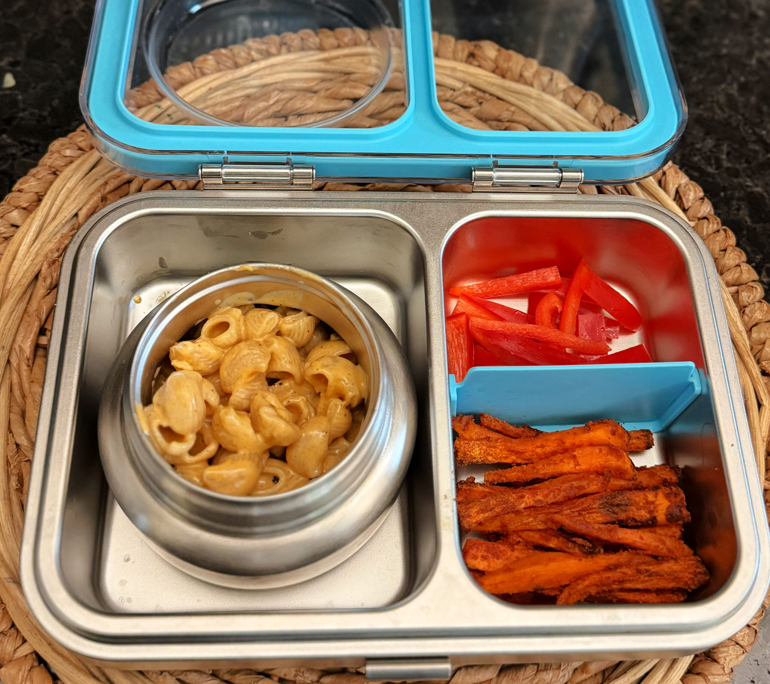 Kids Lunchbox Ideas- Butter Sautéed Pasta & Sweet Potato Fries Recipe by Top US Mom Blogger Dreaming Loud